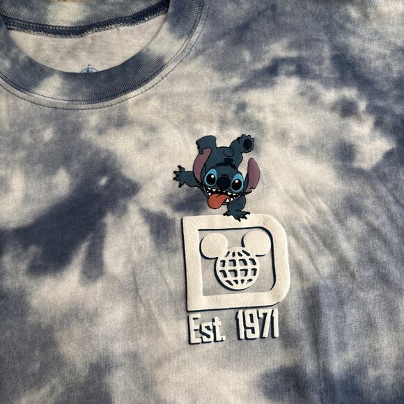 Disney Spirit Jersey Pullover Womens Sz L Stitch Walt Disney World 626 Tie Dye - Picture 4 of 10